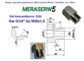 Gw G1/4 Gz M20x1,5 316l 40mm